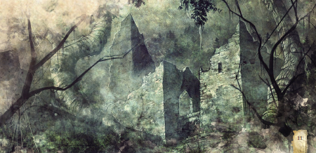 Les ruines au milieu de la forêt